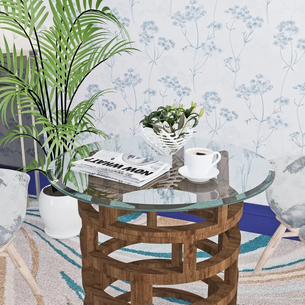 24 Inch Round Tempered Glass Table Top Clear Glass 2.5 Inch Thick Beveled sya furniture