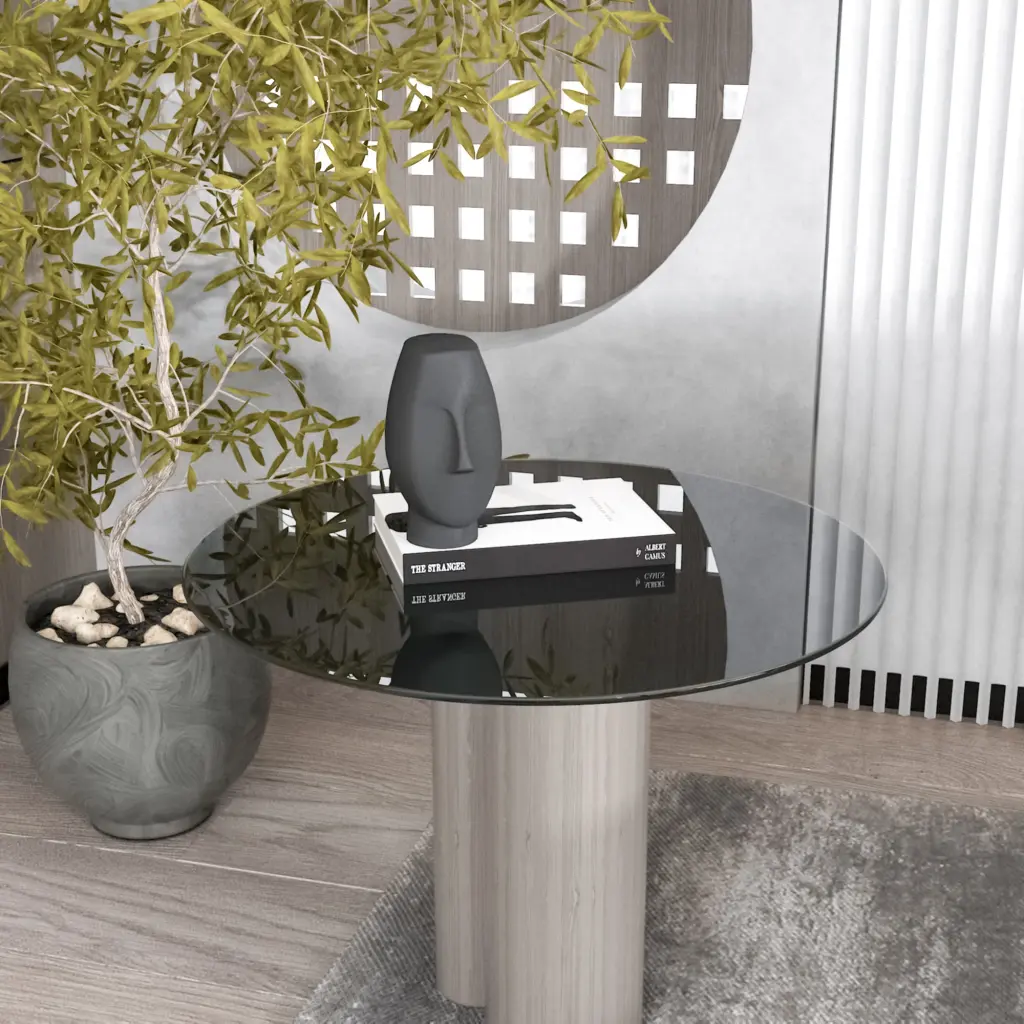 24" Round Tempered Glass Table Top Black Glass 1/4" Inch Thick sya furniture