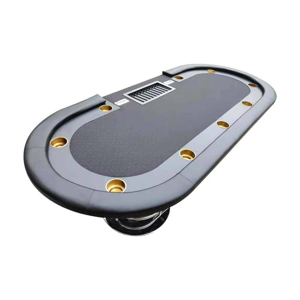 Ino Design 96 Inch Elite Oval Dark Knight Water Resistant Felt Poker Table Top w2748