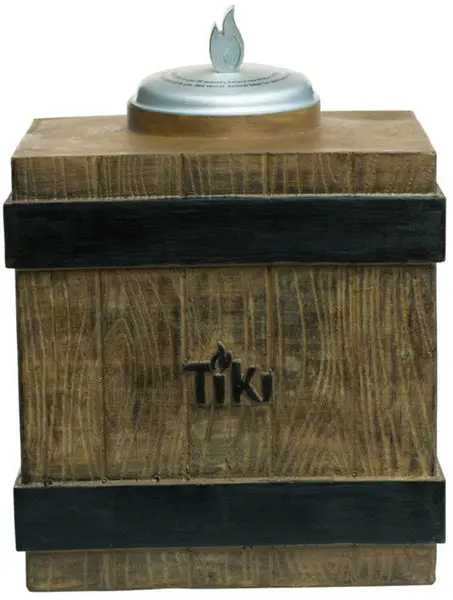 Tiki 1117035 Clean Burn Fire Crate Resin Table Torch Brown Outdoor Decor