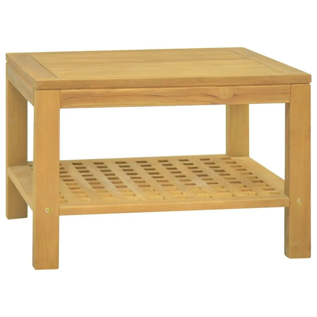 Coffee Table 23.6x23.6x15.7 Inches Solid Wood Teak Outdoor Furniture
