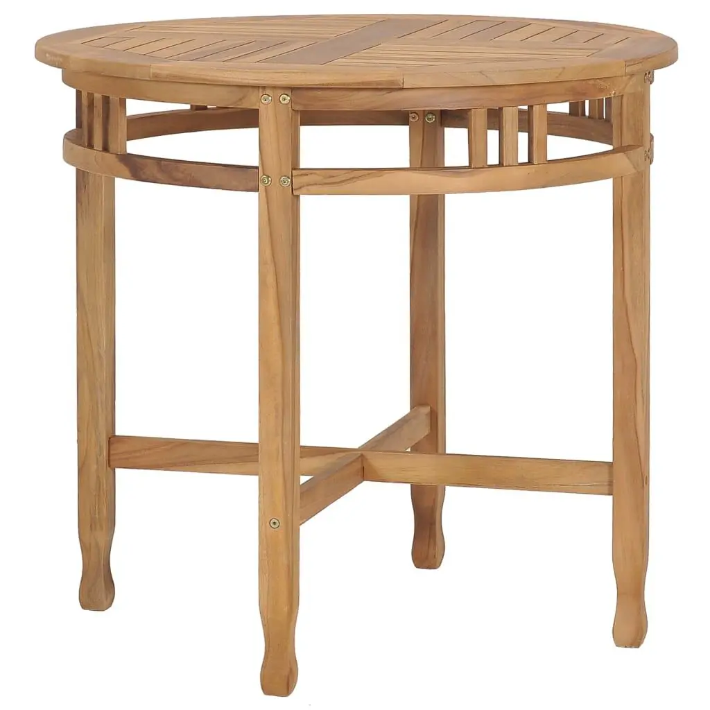 Dining Table 31.5 Inches Round Solid Teak Wood Kitchen Furniture