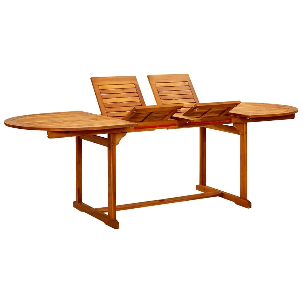 Garden Dining Table 63-94.5 Inches Solid Acacia Wood Outdoor Patio Furniture