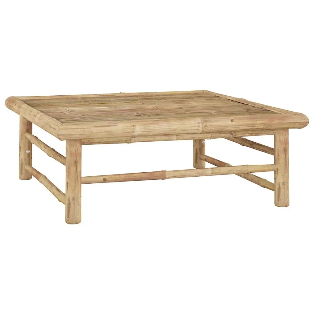 Patio Table 25.6x25.6x11.8 Inches Bamboo Outdoor Side Table
