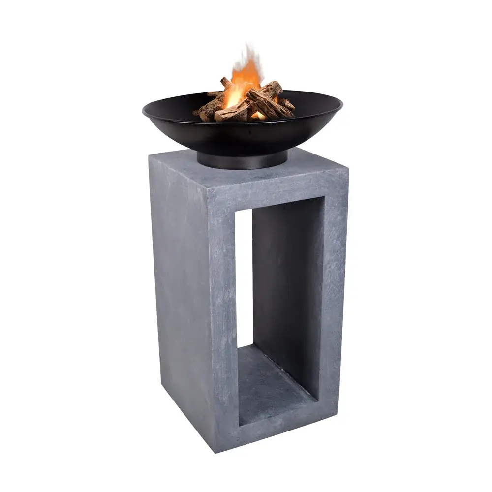 Fire Pit & Square Console - Cement | CSA Certified