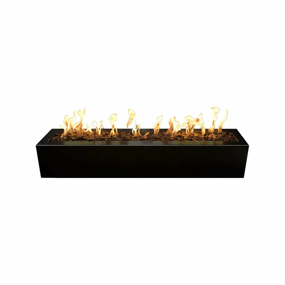 Outdoor Plus - Eaves Collection Rectangular Powder Coat Fire Pit 10" Height OPT-LBTPC