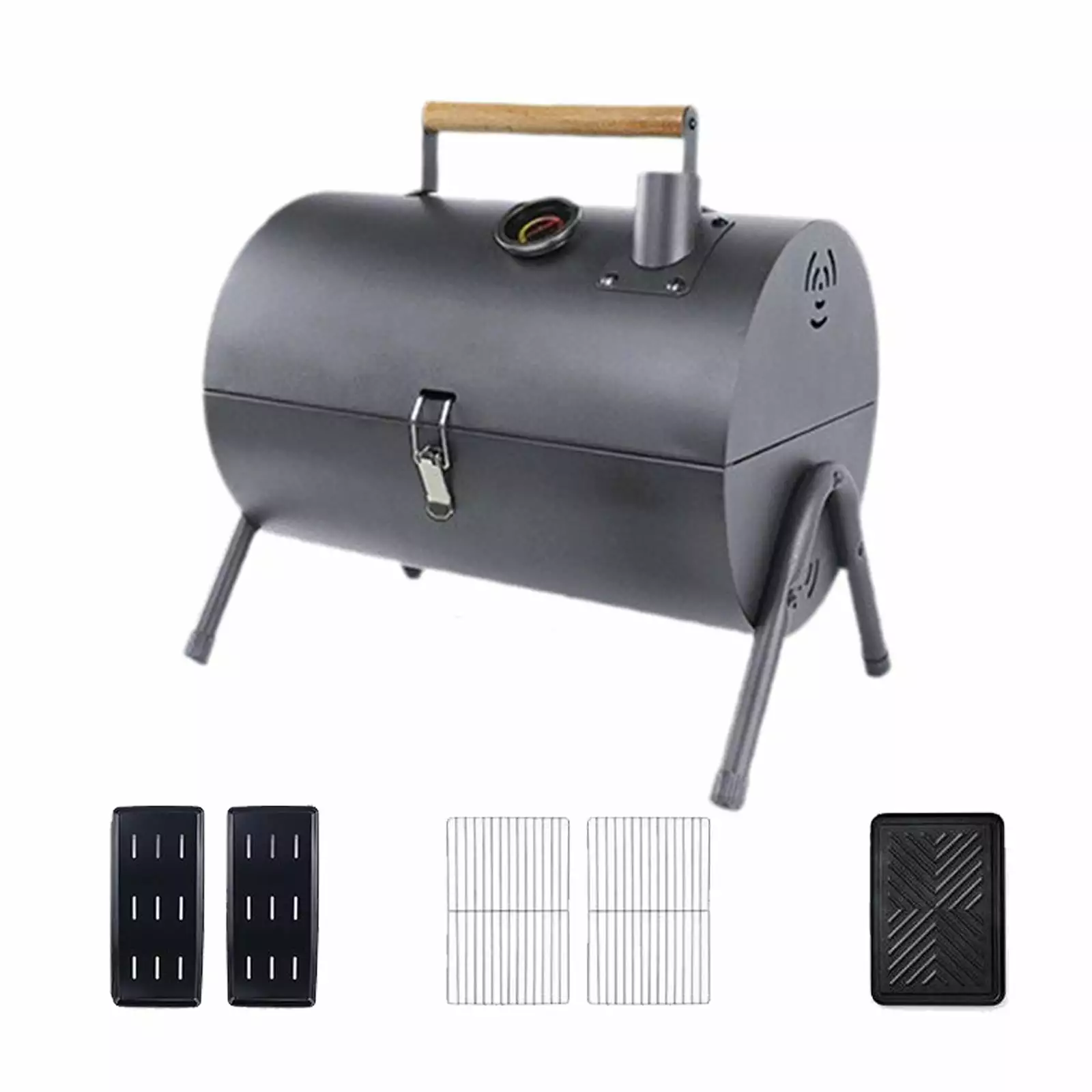 koolsoo Barbecue Grill Grill Grill Holder Rack Quick Heating BBQ Grill Tabletop Grill Beach Party Camping Patio Backyard Gray
