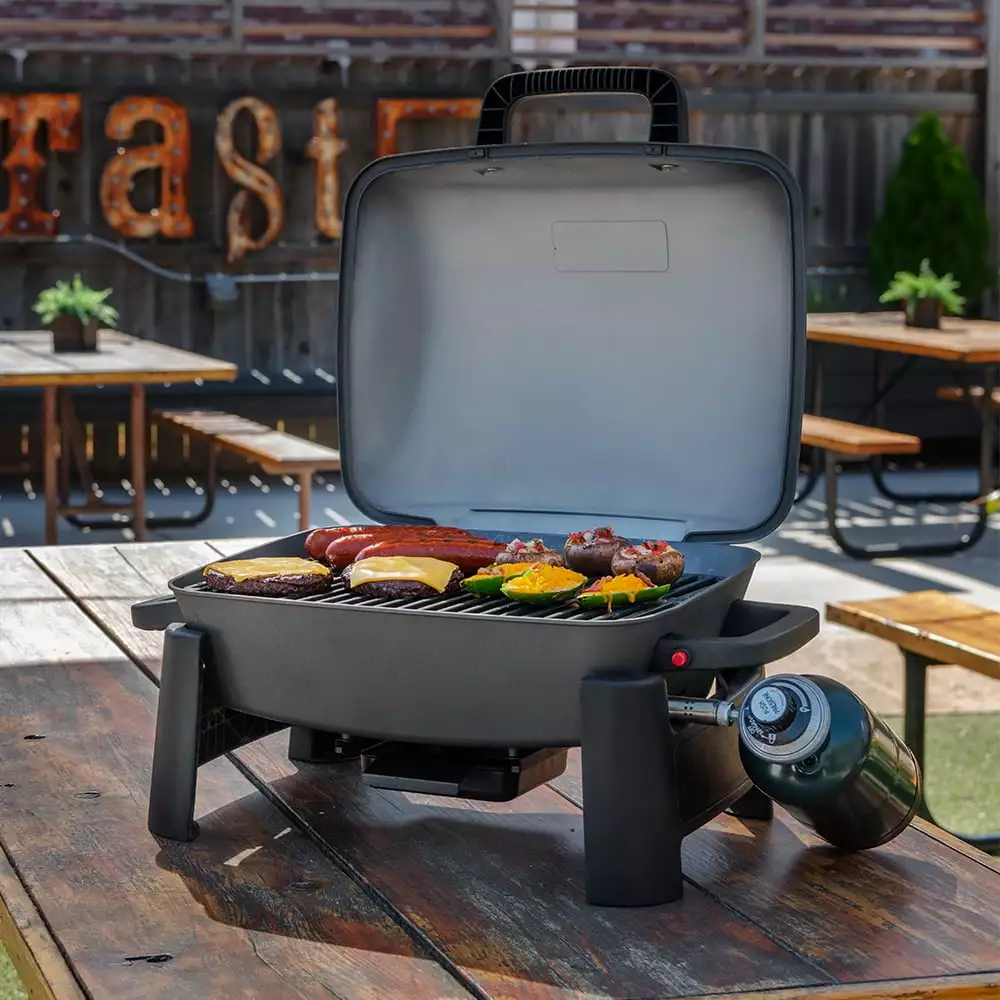 Nexgrill 1 Burner Cast Aluminum Tabletop Propane Gas Grill Black 1