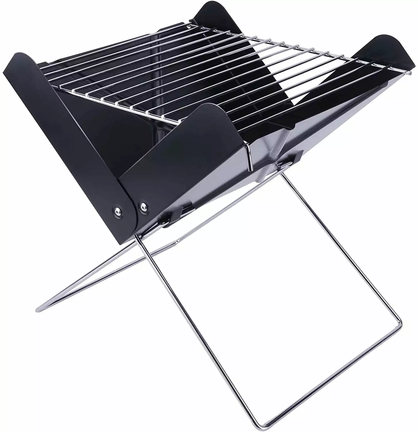 YSSOA 12 Foldable Charcoal Barbecue Grill Mini Tabletop BBQ Grill Tool Travel-Friendly Ld12