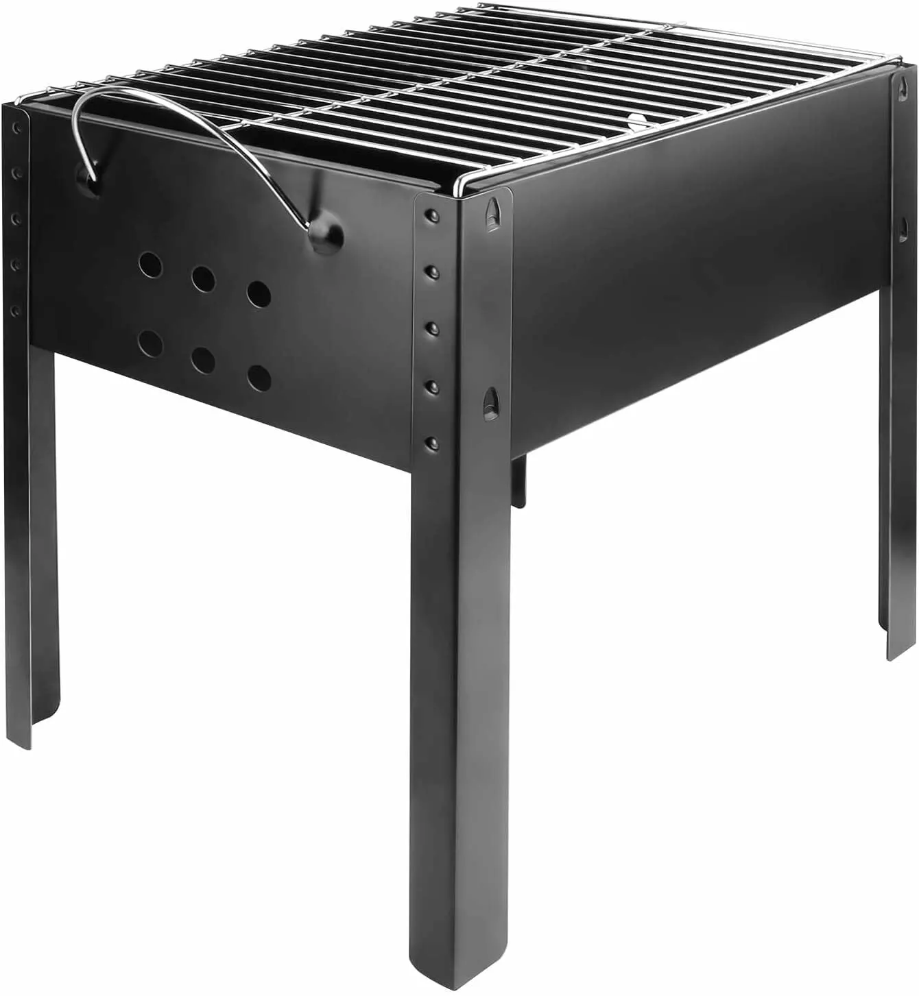YSSOA Tabletop BBQ Grill Foldable Outdoor Travel-Friendly Charcoal Barbecue Grill Black 14