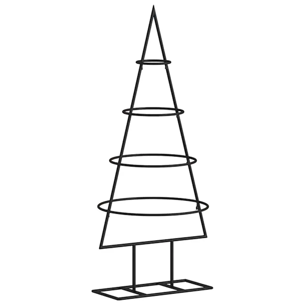 Metal Christmas Tree Decoration Black 23.6 Inches Modern Holiday Tabletop Tree