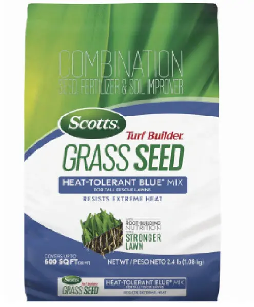 Scotts 18022 Turf Builder Grass Seed Heat-Tolerant Blue Mix Tall Fescue 2.4-Lbs