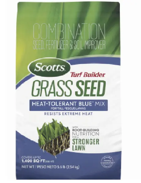 Scotts 18023 Turf Builder Grass Seed Heat-Tolerant Blue Mix Tall Fescue 5.6-Lbs