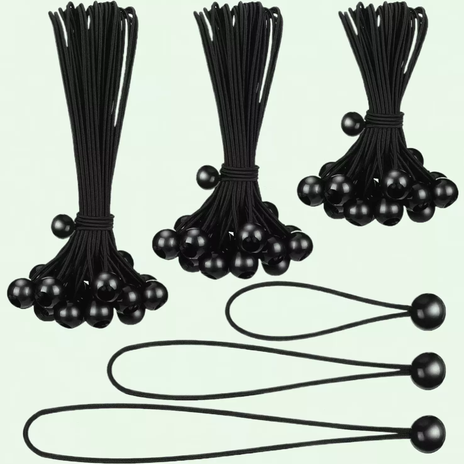 90 Pcs Bungee Balls Cords Assorted Sizes Heavy Duty Outdoor Canopy Tarp Tie Down Teesod