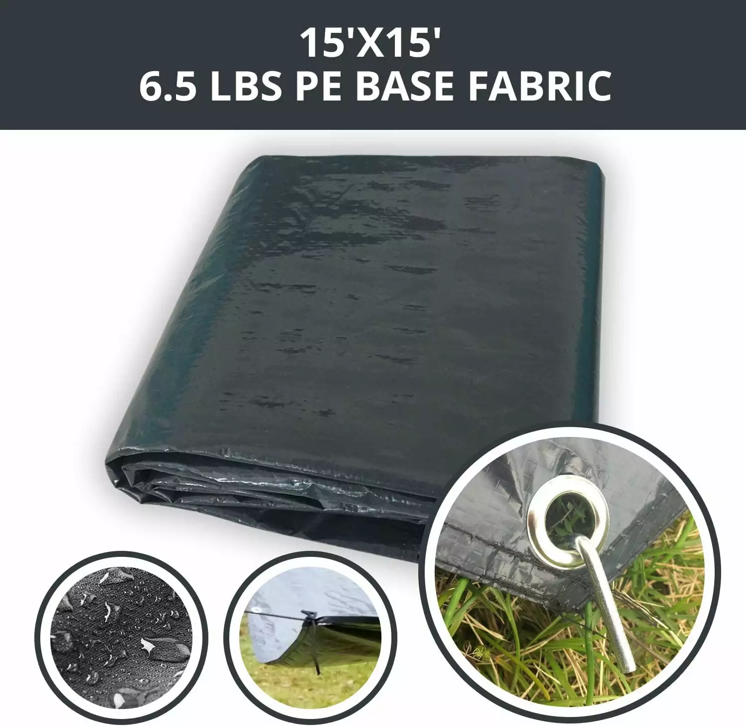 15x15 Heavy Duty Waterproof Tarp Cover Durable Poly Tarpaulin Outdoor Use Alvantor