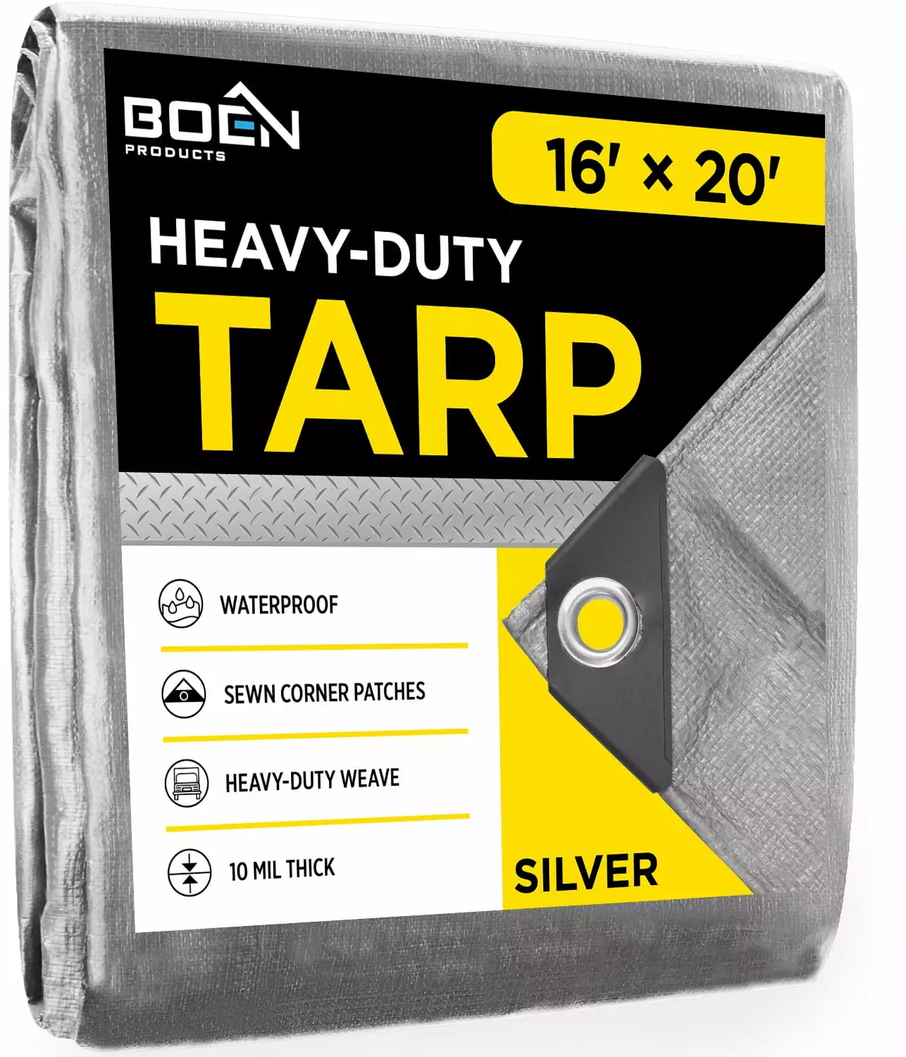 Boen 16 x 20 Silver/Black Tarp 14x14 Weave