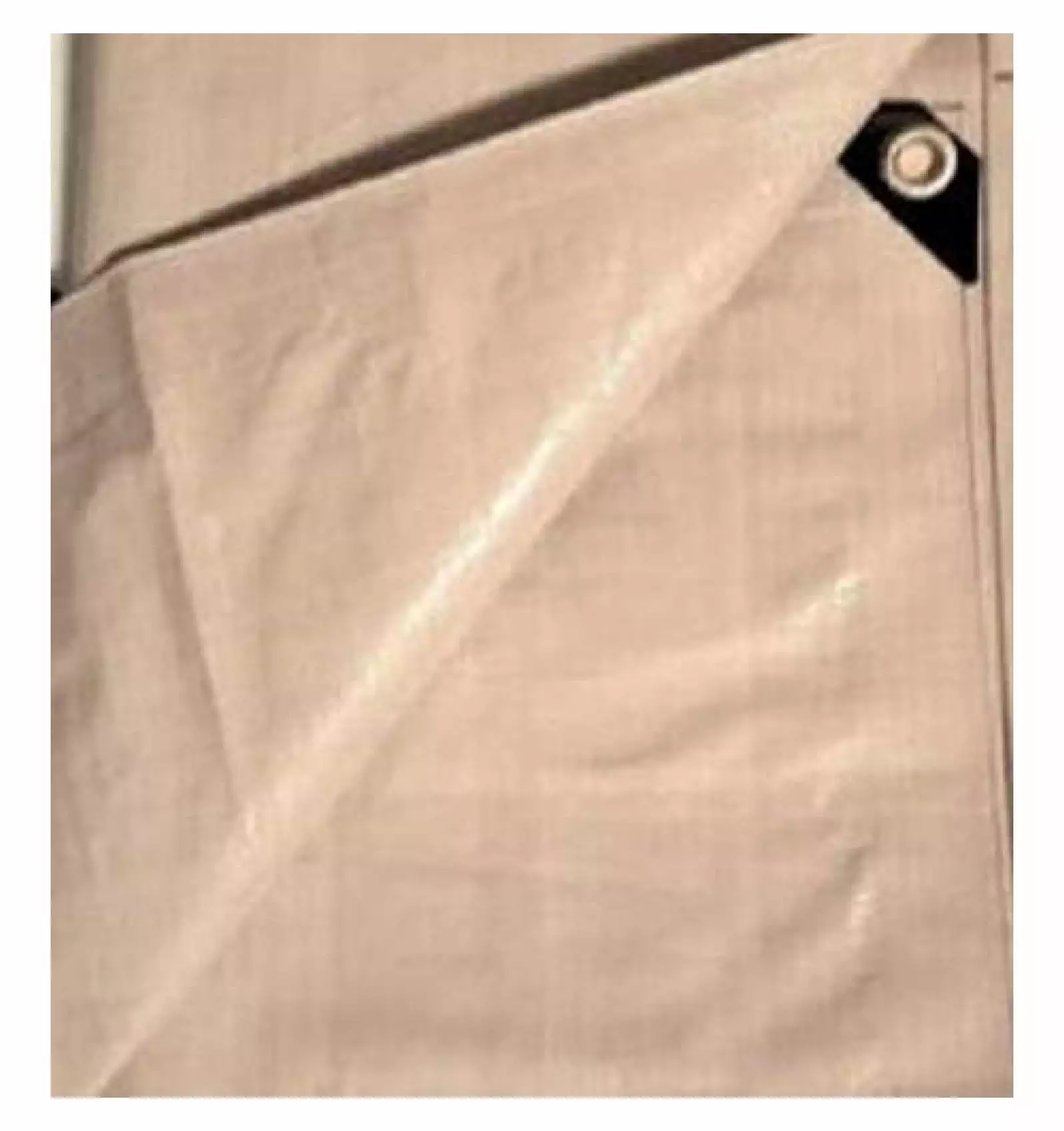 8' x 8' Tan Beige Heavy Duty 12-mil Tarp Grommets Outdoor Protection BULYAXIA