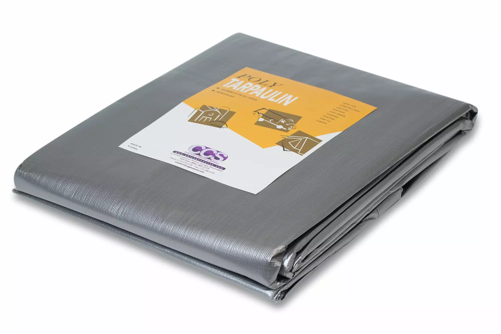 20x30 Heavy Duty Silver Poly Tarp Waterproof and Weather Resistant Cover Chicago Dropcloth & Tarpaulin