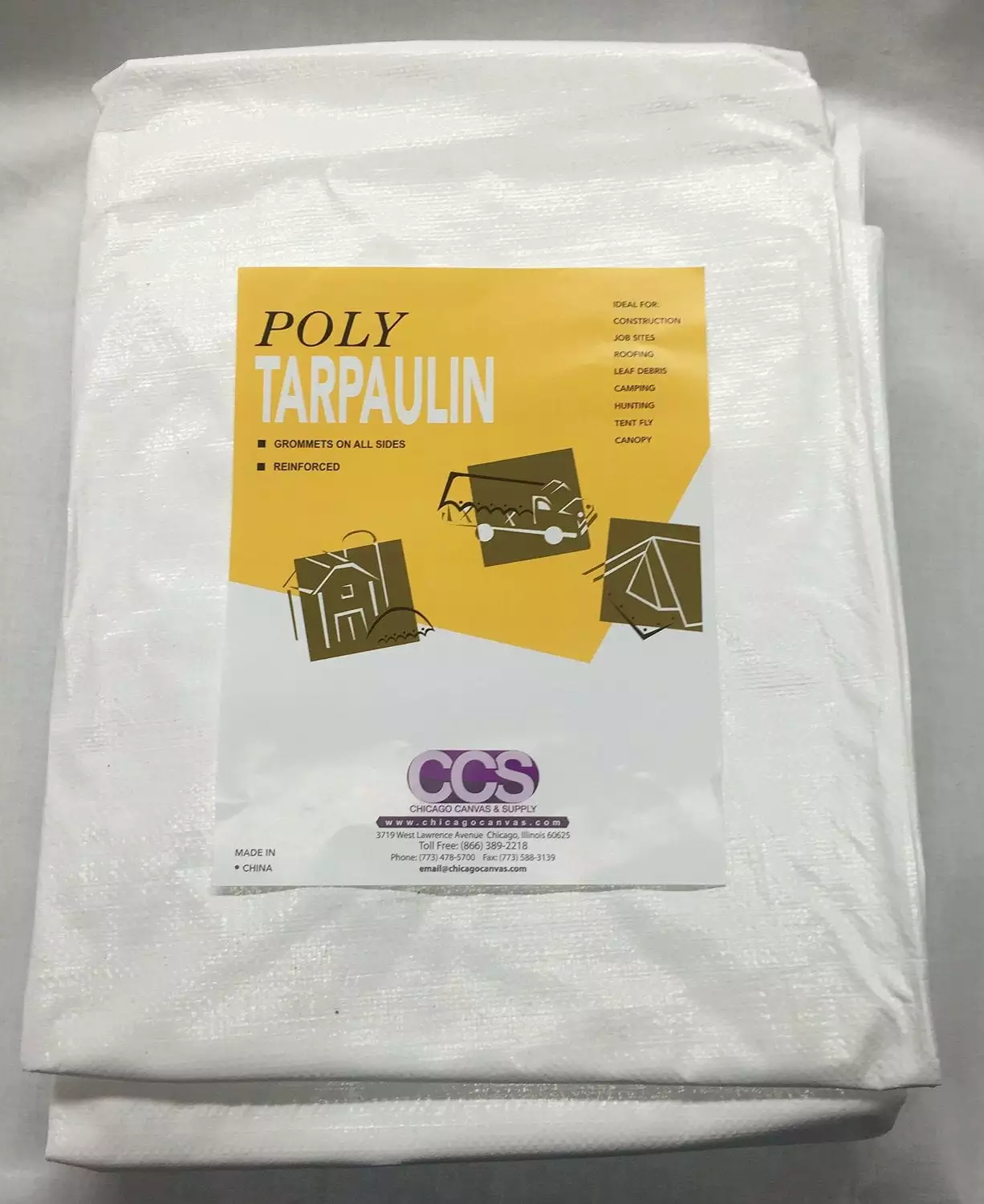 20 x 40 Feet Heavy Duty White Poly Tarp Large Area Coverage Chicago Dropcloth & Tarpaulin
