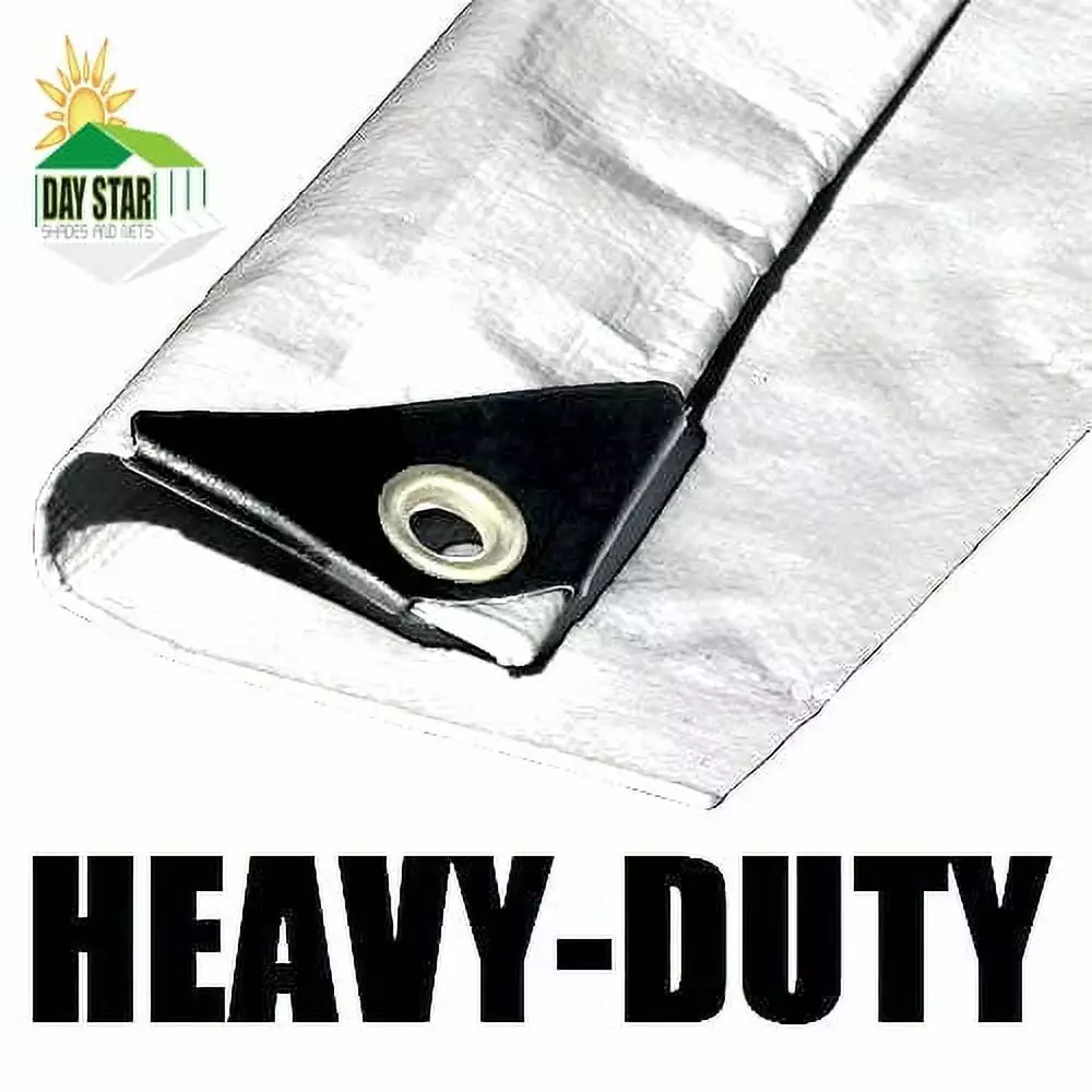 24x24 White Tarp SUPER Heavy Duty 12 Mil 3 Ply Coated Reinforced Canopy Cover Day Star Shades