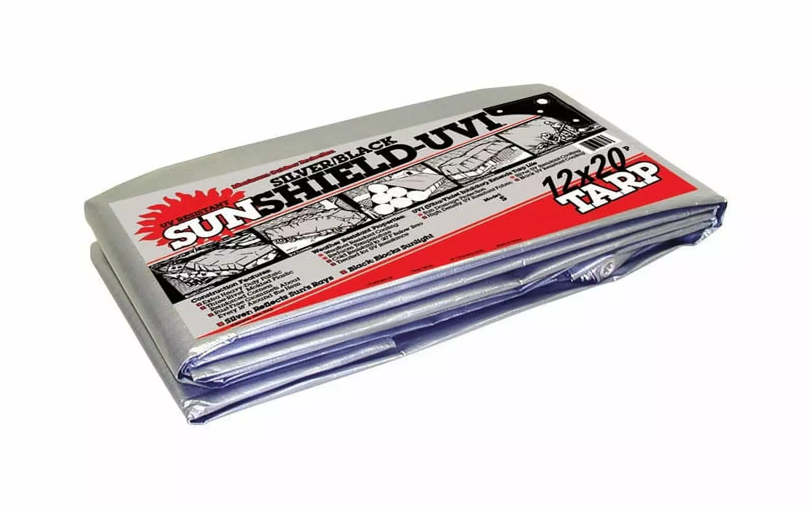 Dewitt Polytuf 20 ft x 12 ft Heavy Duty Fabric Tarp Black/Silver