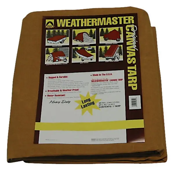 Dize CA1020D Weathermaster 10 Oz Waterproof Cotton Duck Canvas Tarp 10' x 20' Durable Outdoor Protection