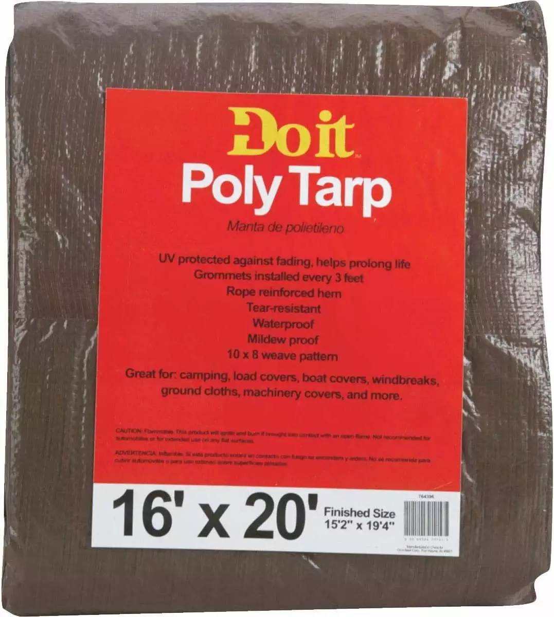 Do it Best Medium Duty Brown Green Tarp 16ft x 20ft Polyethylene Cover Do it Best Tools