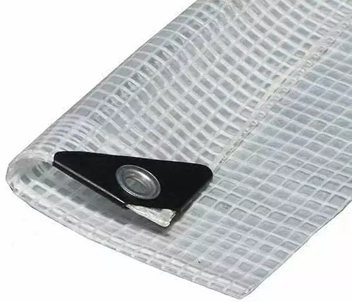Clear Heavy Duty 14 Mil Poly Tarp Fiber Reinforced 15x30 Feet Waterproof Cover EZ Travel