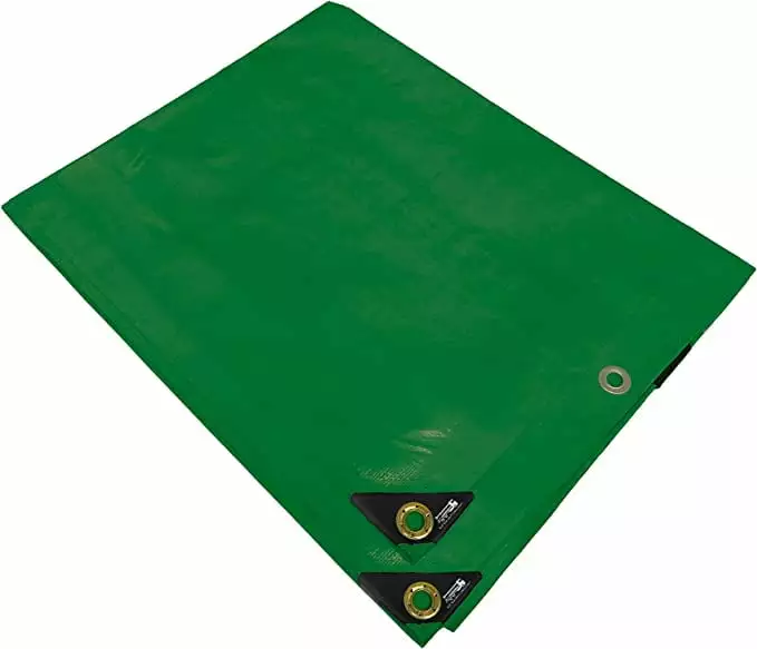 HD Reinforced 12 Mil Waterproof Premium Tarp Green 6'x16' Outdoor and Industrial Use EZ Travel