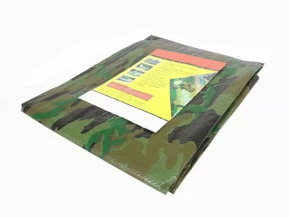 Tarps Tear Resistant Camo Tarp Cover 12 x 20 ft Heavy Duty Waterproof Outdoor Use EZ Travel
