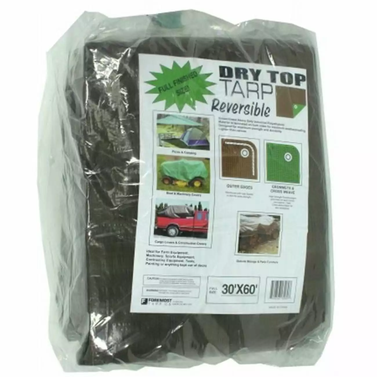 Foremost Tarp 30ft. X 60ft. Brown & Green Dry Top Reversible Polyethylene Tarp