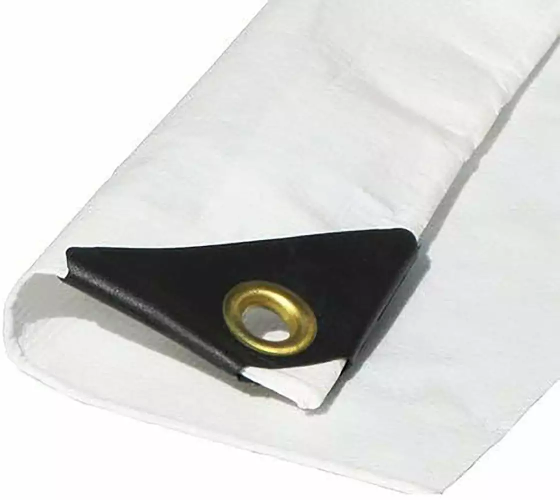 12'X30' Extra Heavy Duty White Tarp Finished Size 11.6' X 29.6' HEVAVW