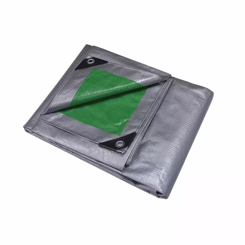 ProSource Heavy Duty Reversible Tarp 40x30 ft Aluminum Grommets 12x12 Mesh