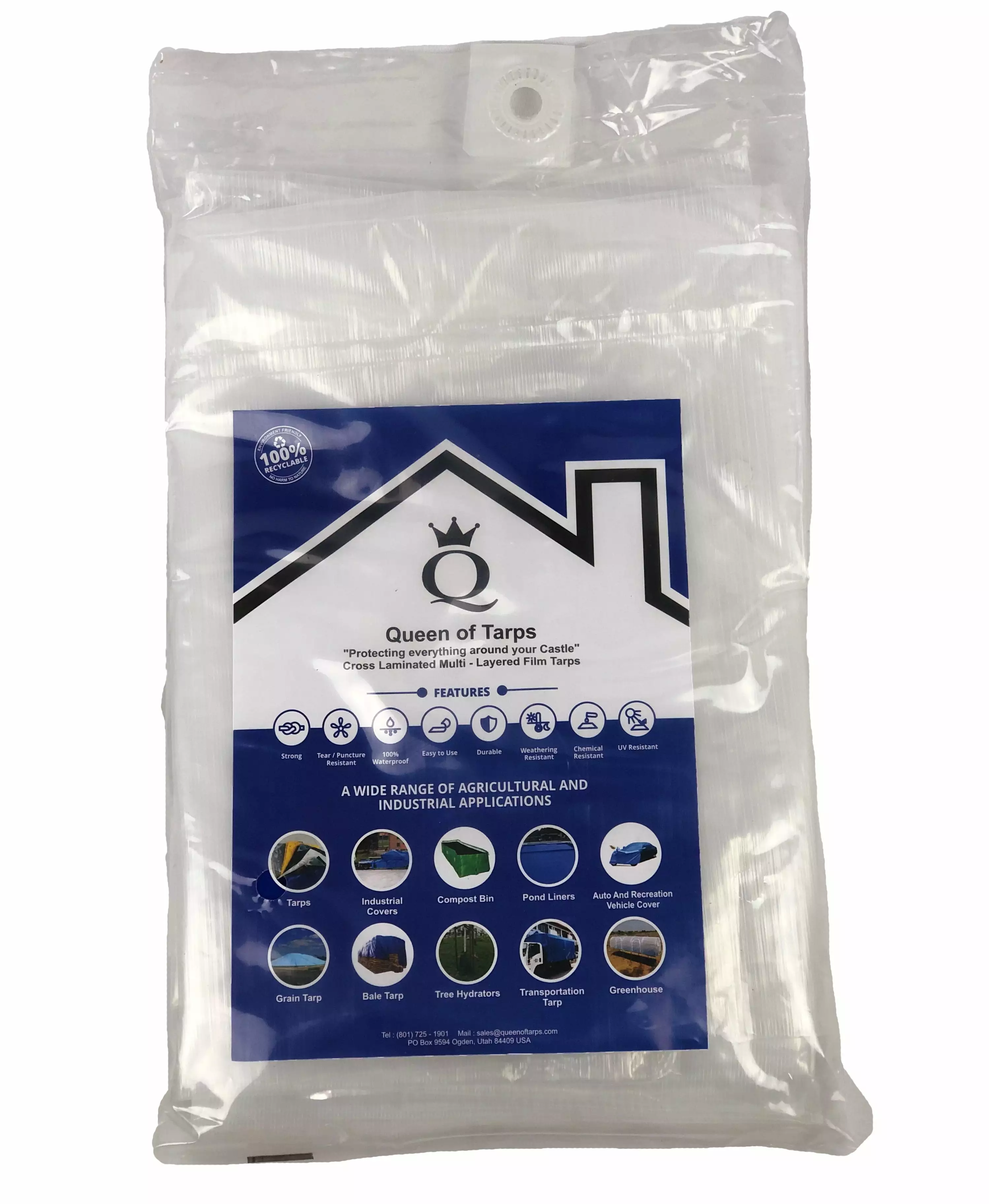 Queen Tarps 20x25 Heavy Duty Translucent Color Polymer Tarp Outdoor Use