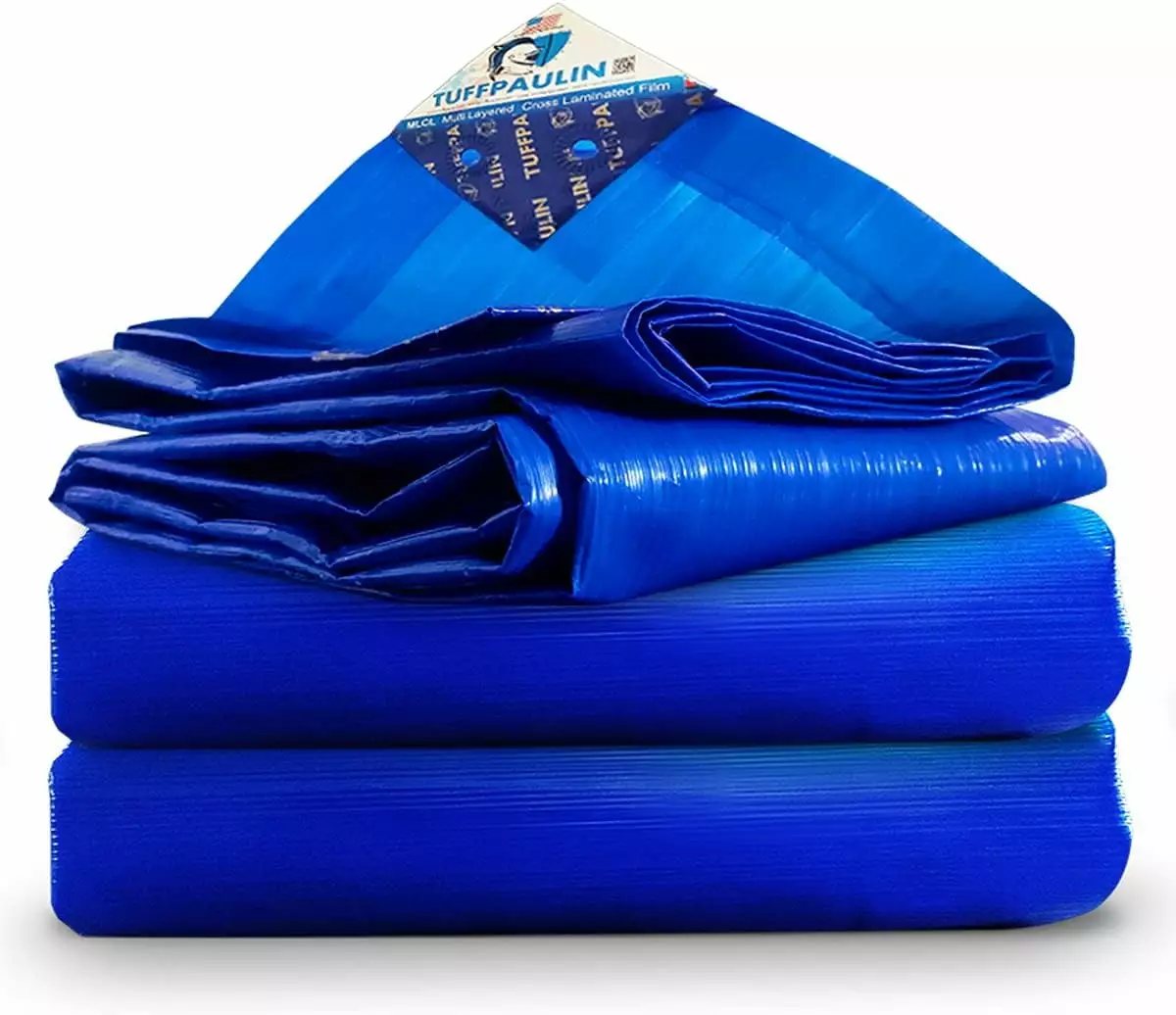 TUFFPAULIN 20FT X 26FT 10 MIL Blue Extra Heavy Duty Strong Tarpaulin Metal Grommets Weatherproof 6 Layer MLCL Technology