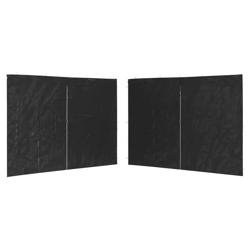 Party Tent Sidewall 2 pcs Zipper PE Anthracite Weatherproof Event Shelter Panel