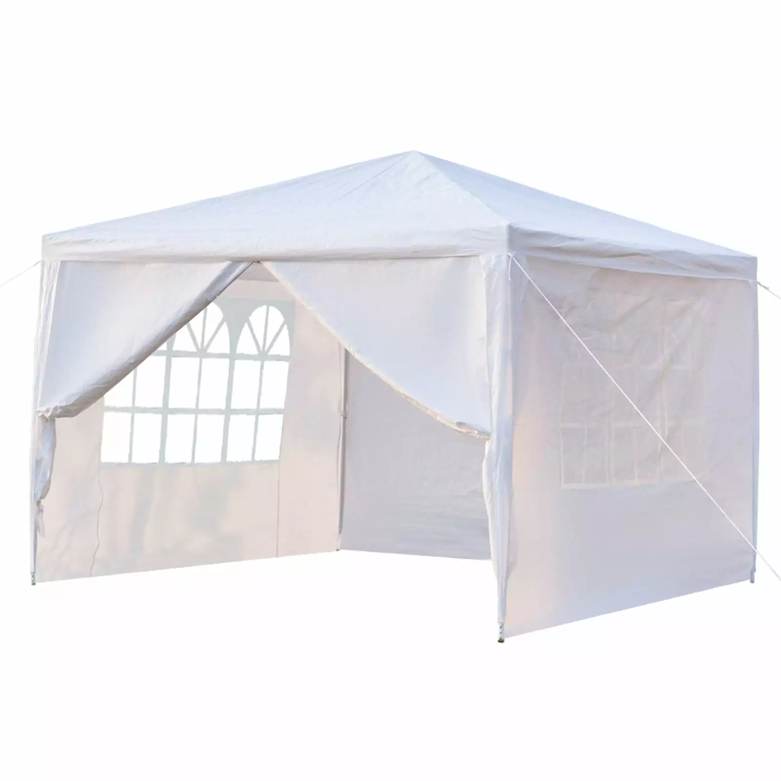 3x3m Four Sides Portable Waterproof Tent Spiral Tubes White khalery