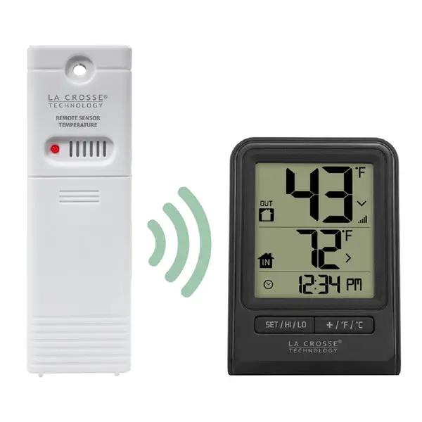 La Crosse Technology 308-1409BT Wireless Thermometer Black 32 to 122 deg F
