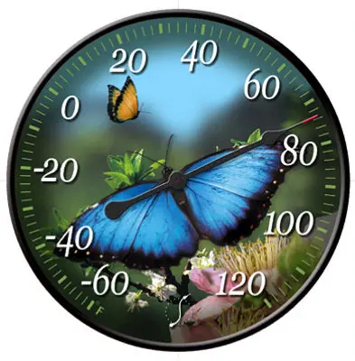 Springfield 91426 Butterfly Lenticular Motion Thermometer 12-Inch Decorative
