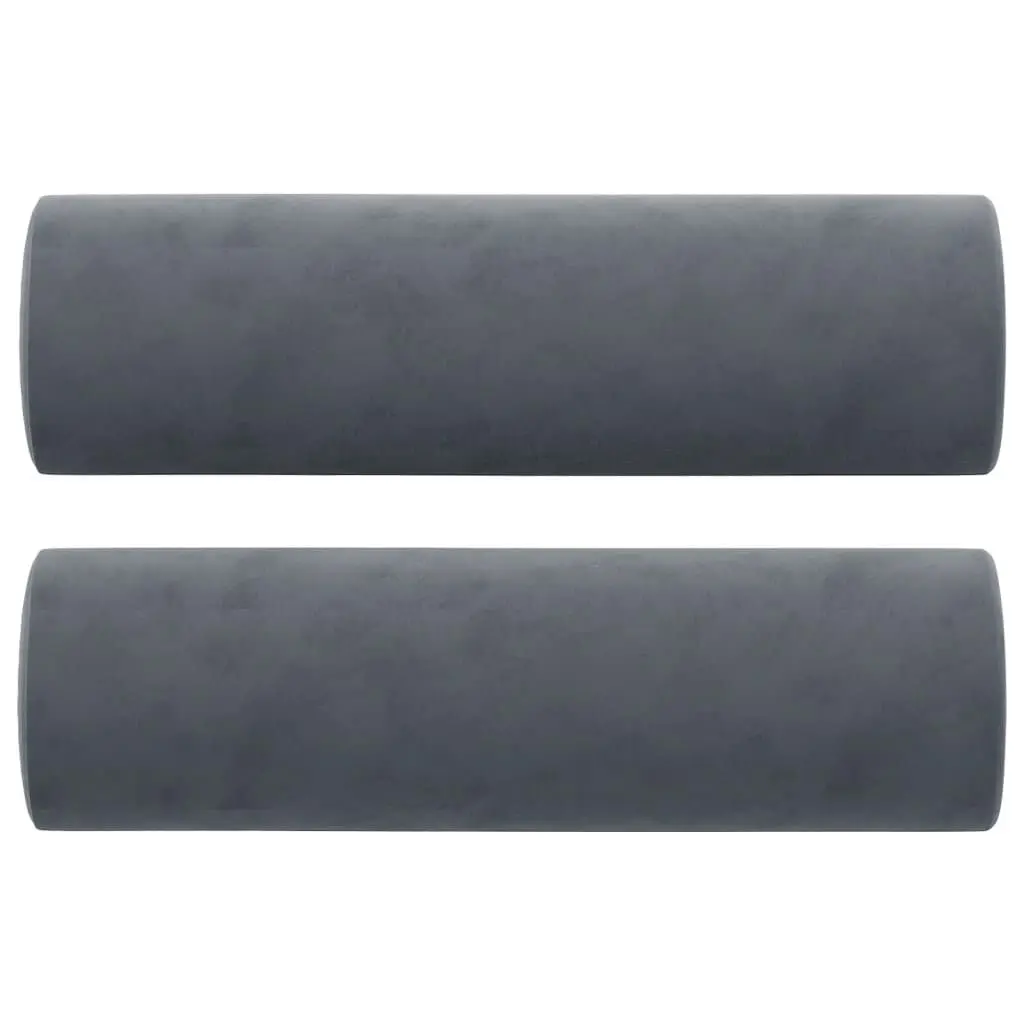 2-Pack Dark Gray Velvet Throw Pillows 5.9x19.7 Inches Decorative Couch Pillows