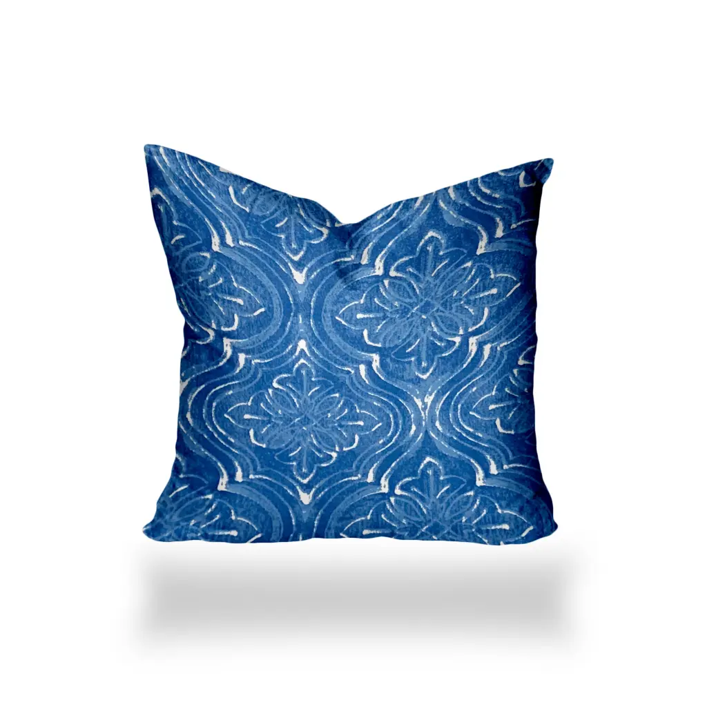 Atlas Indoor Outdoor Soft Royal Pillow Sewn Closed 12X12 Multicolor usa made pillow and pouf