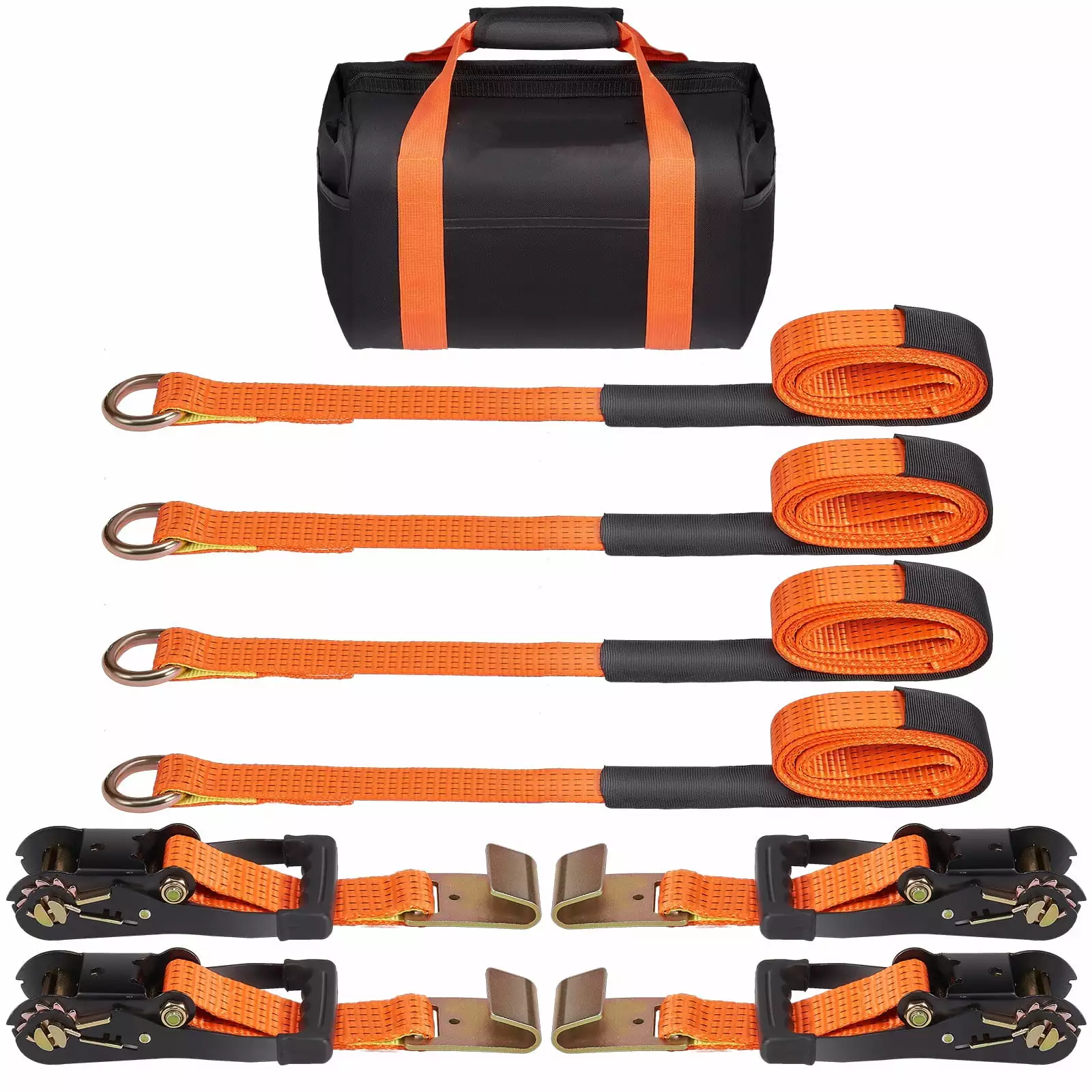 BENTISM Car Tie Down Straps Flat Hook Tire Strap Car Trailer Hauler 4 PCS