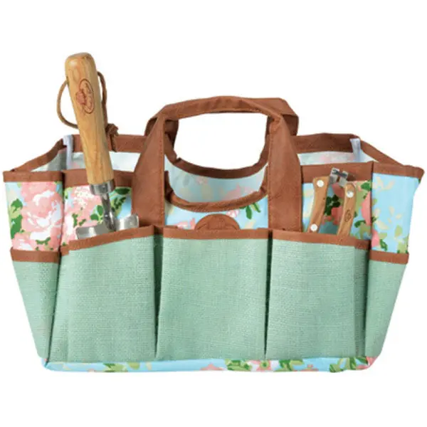 Esschert Design RD40 Rose Print Canvas Tool Bag Organizing Supplies