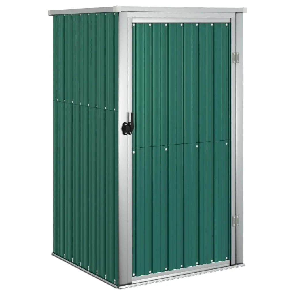 Garden Tool Shed Green 34.6x35x63.4 Inches Galvanized Steel Storage Unit