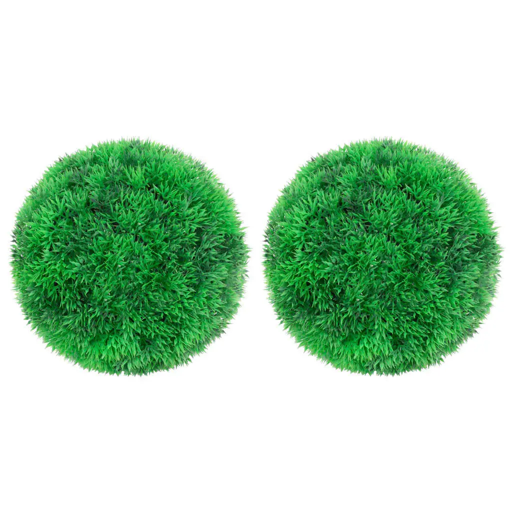 2 Piece Artificial Boxwood Balls 8.7 Inches Topiary Decor Outdoors
