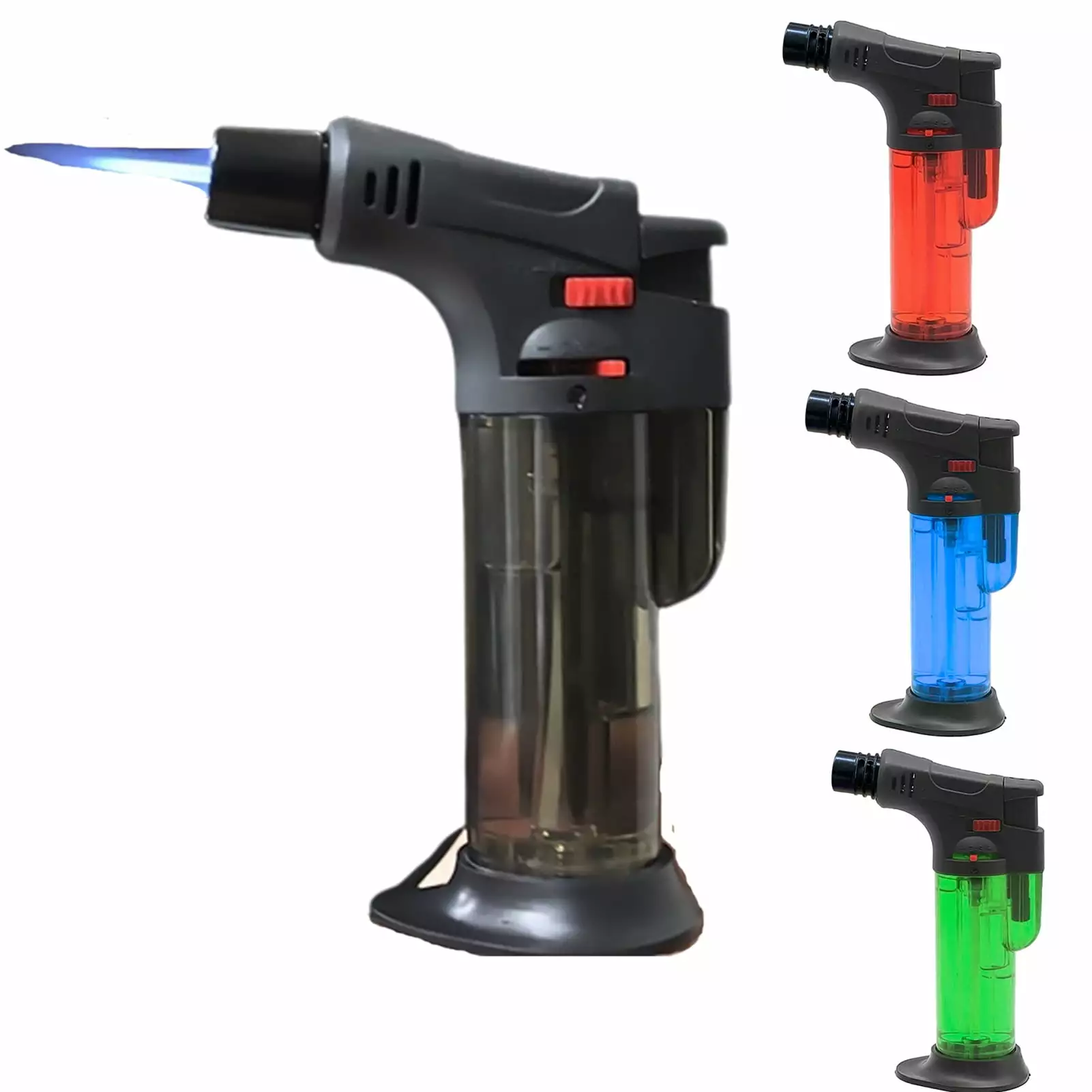 Bobasndm Windproof Adjustable Jet Torch Lighter Butane Torch Electronic Igniter