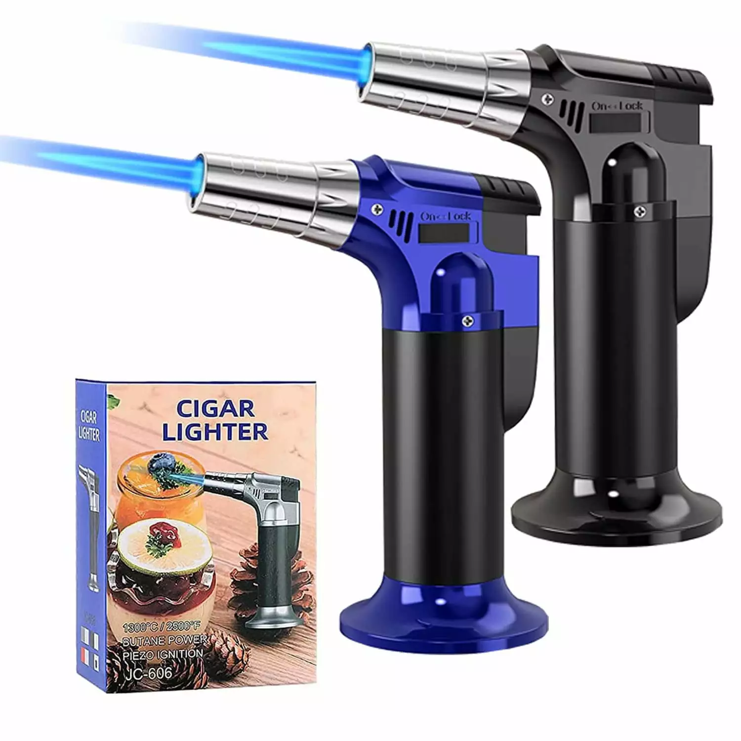 2 Pack Refillable Butane Torch Lighter Adjustable Flame Kitchen Baking Creme Brulee