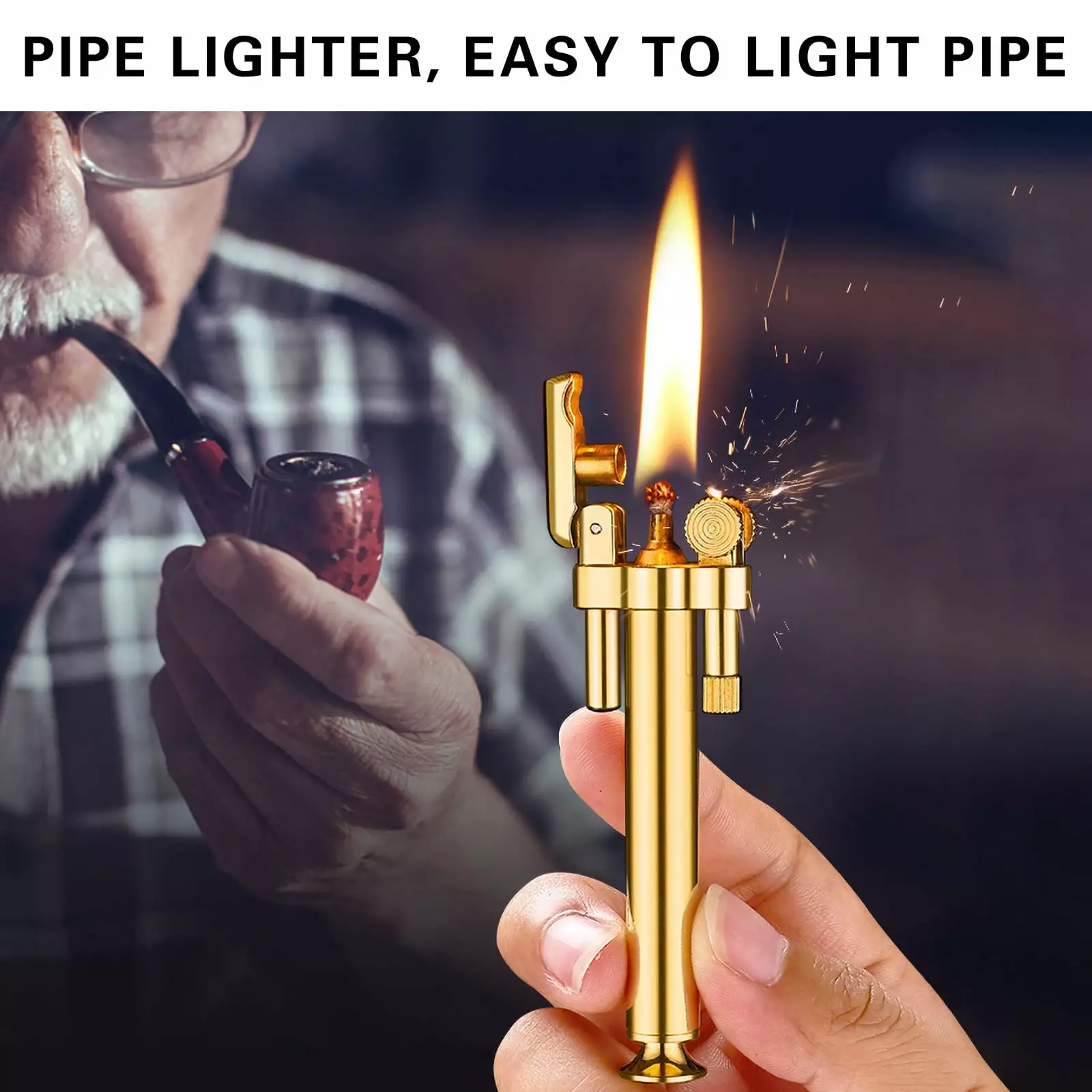 Hoksml High-End Torch Flame Windproof Lighter Butane Torch Lighter Outdoor and Indoor Use