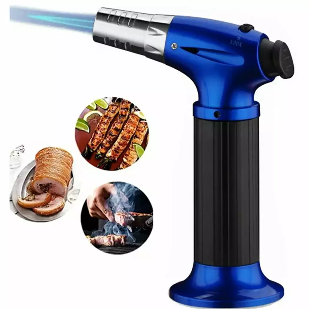 Refillable Butane Torch Safety Lock Adjustable Flame Culinary Torch Cooking Creme Brulee