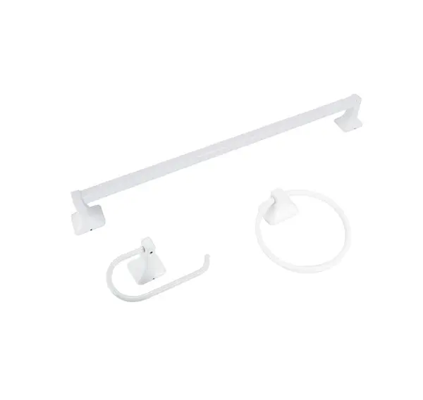 Boston Harbor 3603BW Manhattan Bath Hardware Set White 3 Pieces